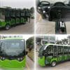 Green EP 14 Passenger Bus Multi Passenger Electric Vehicle four photo collage