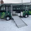 Electric bus decorated with Chester Zoo design